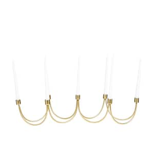 7 in. Gold Stainless Steel Candelabra with 7 Candle Capacity