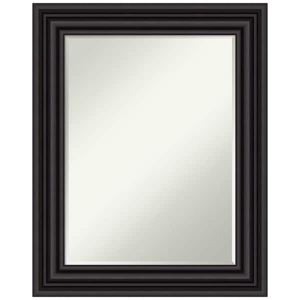 Amanti Art Colonial Black 24 in. x 30 in. Petite Bevel Classic Rectangle Framed Bathroom Wall Mirror