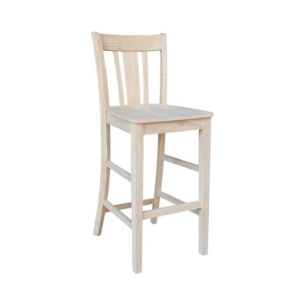 International Concepts 30 in. Unfinished Wood Bar Stool