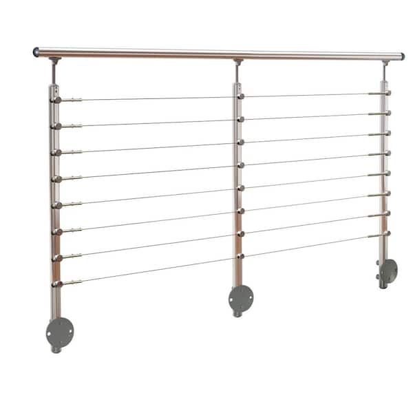 Dolle Prova 36 in. H x 79 in. W Finished Beech Handrail Stainless Cable Infill Top Mount Railing Kit