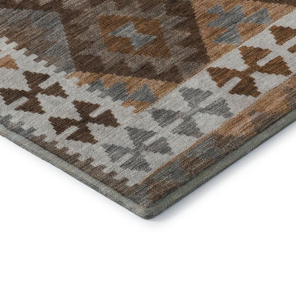 Mayfield Premium Machine Washable Abstract AMF1915 Copper 3 ft. x 4 ft. Area Rug