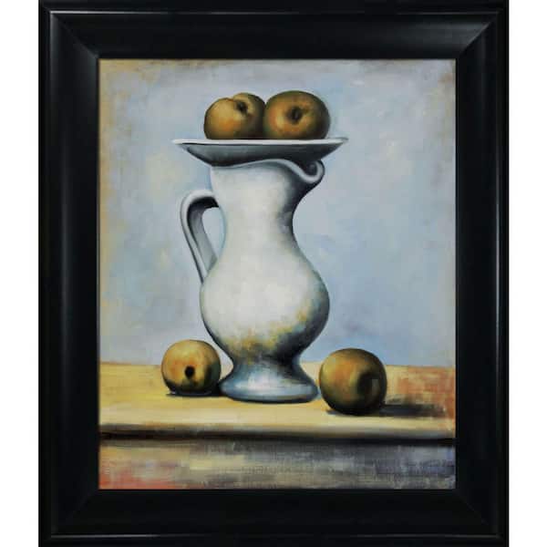 LA PASTICHE Still Life with Pitcher and Apples by Pablo Picasso Black Matte King Framed Oil Painting Art Print 27 in. x 31 in.