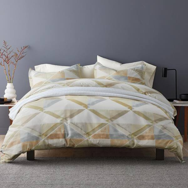 The Company Store LoftHome Geometry Multicolored Cotton Percale Queen Duvet Cover