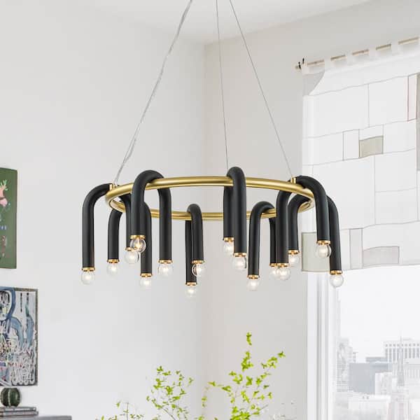 EDISLIVE Mila 20-Light Round Wheel Brass Contemporary Chandelier