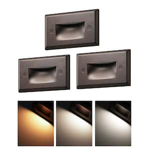 150 Lumens Oil-Rubber Bronze Integrated LED IP65 Waterproof Aluminum Stair Light (3-Pack)