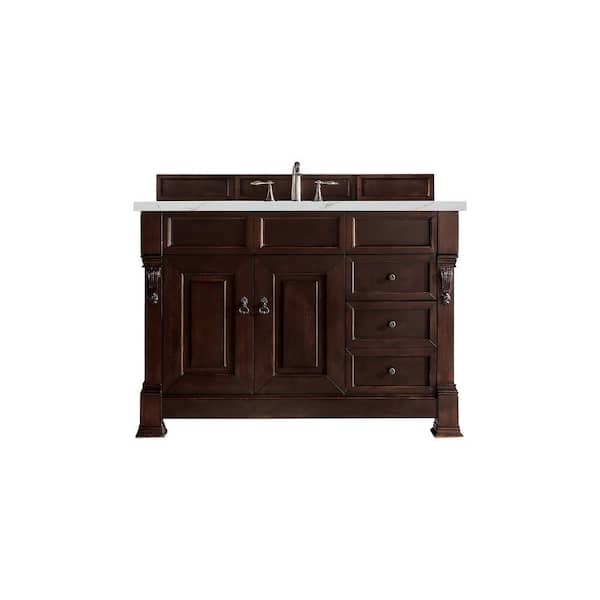 James Martin Vanities Brookfield 48 in. W x 23.5 in. D x 34.3 in. H Bathroom Vanity in Burnished Mahogany with Ethereal Noctis Quartz Top