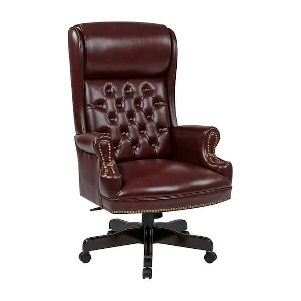 Office Star Products Oxblood Vinyl High Back Executive Office Chair
