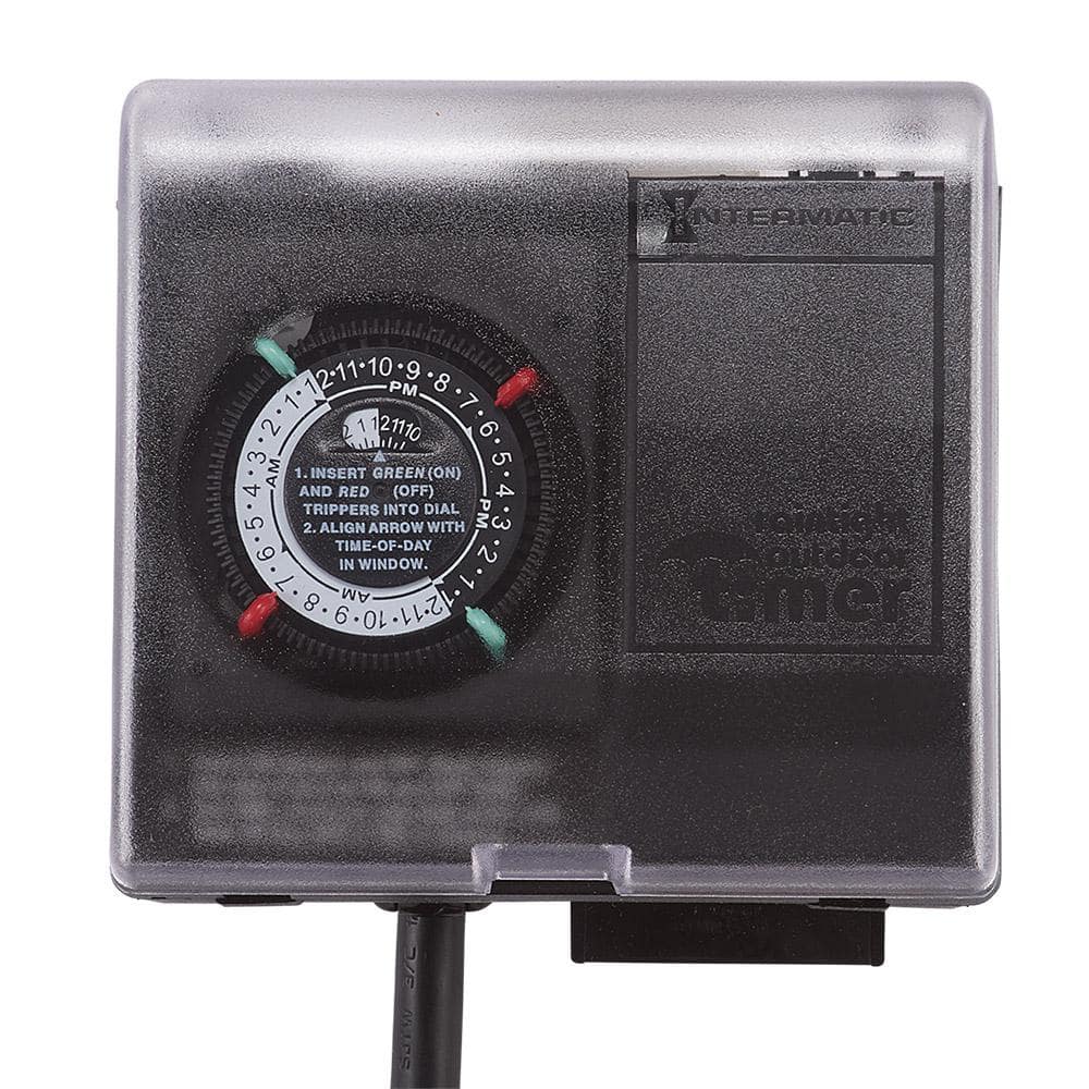 Heavy-Duty Outdoor Mechanical Timer with Clear Cover