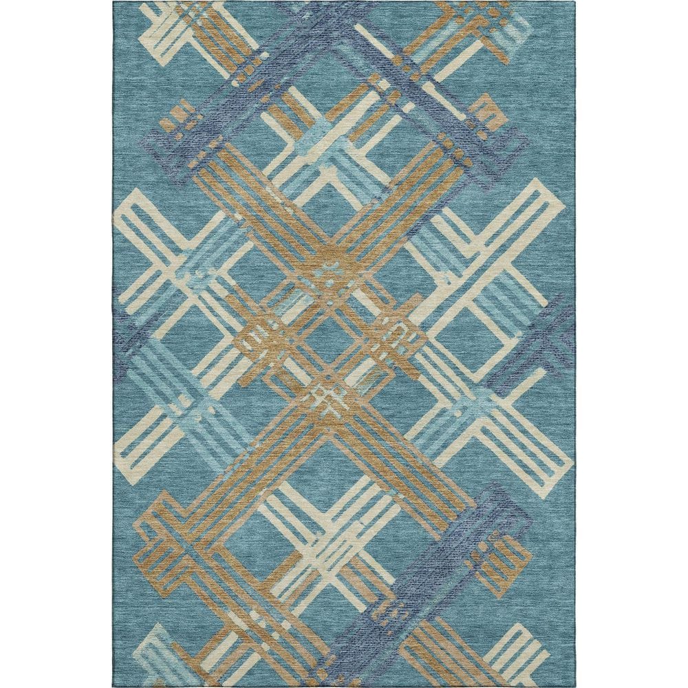 Mayfield Premium Machine Washable Abstract AMF2452 Teal 9 ft. x 12 ft. Area Rug price history on PriceWatchPro