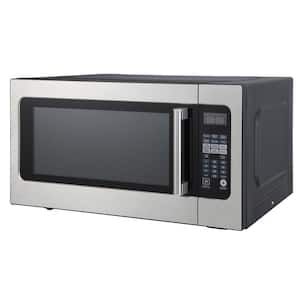 24.4 in. W. 2.2 cu. ft. Countertop Microwave Oven in Stainless Steel, with Gray Cavity
