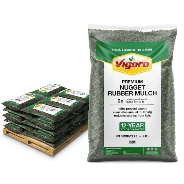 Vigoro 37.5 cu. ft. Green Recycled Rubber Mulch (25 Bags) GN15GR25
