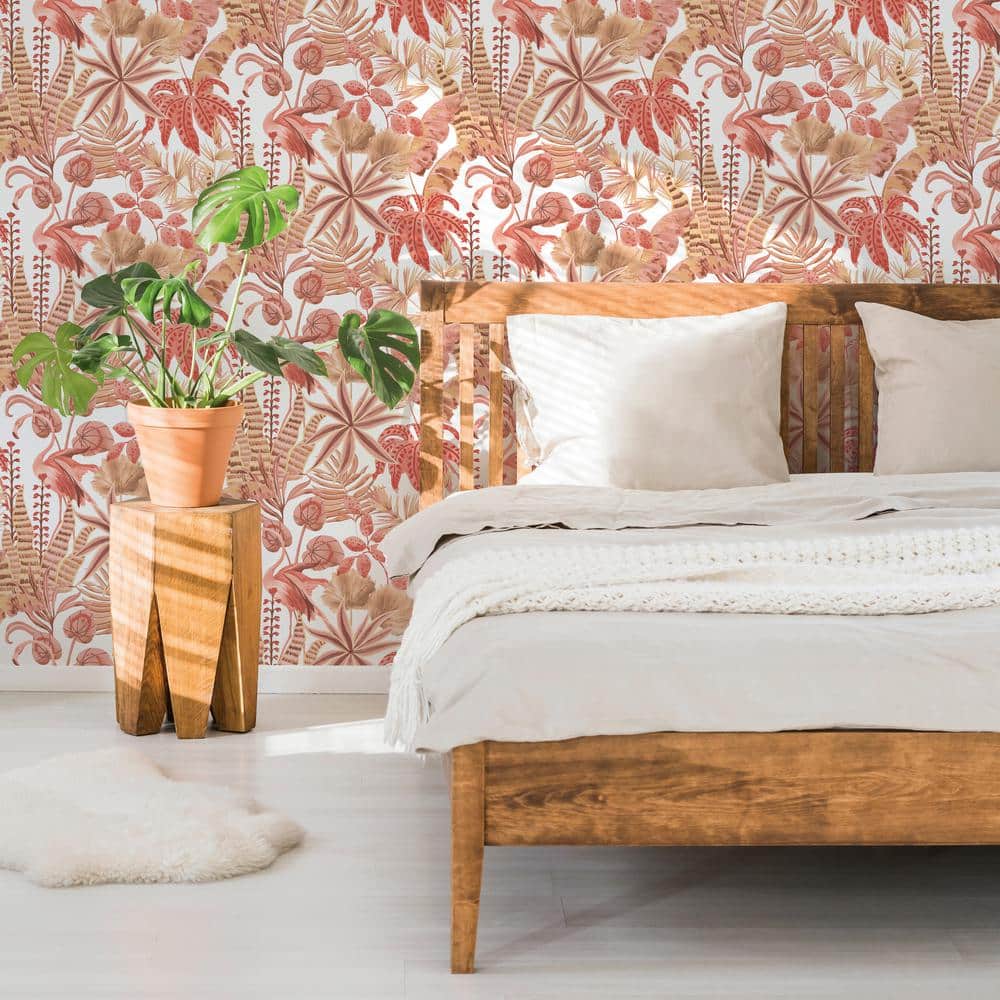 Pink Sunset Tropical Flamingo Peel and Stick Wallpaper Roll