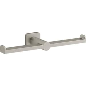 Parallel Double Toilet Paper Holder in Vibrant Brushed Nickel