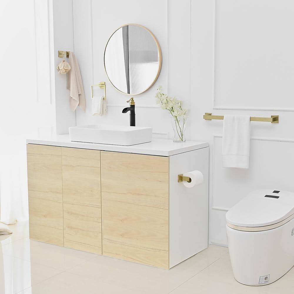 Gold Stainless Steel 5-Piece Bathroom Hardware Set