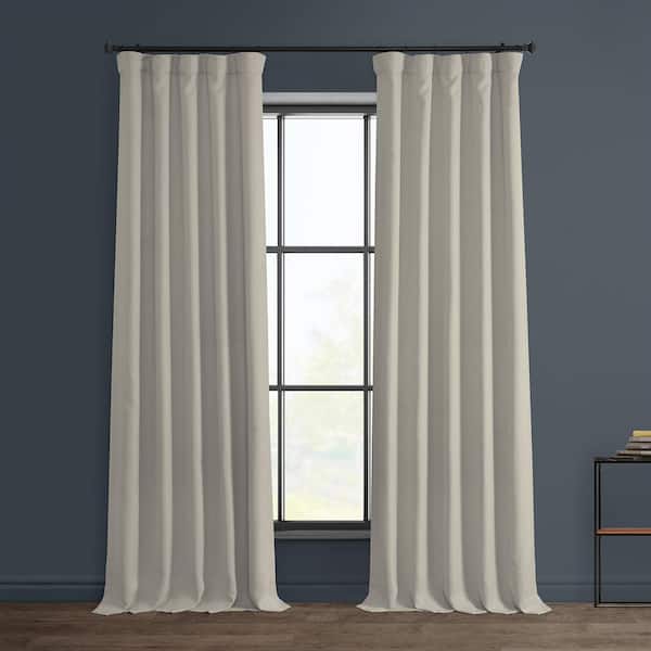 Exclusive Fabrics & Furnishings Birch Solid Rod Pocket Room Darkening Curtain - 50 in. W x 108 in. L (1 Panel)