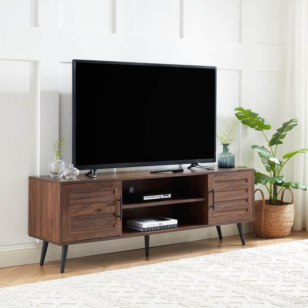Edwin's Choice 59 in. TV Stand For Tvs Up To 70 in. Dark Walnut