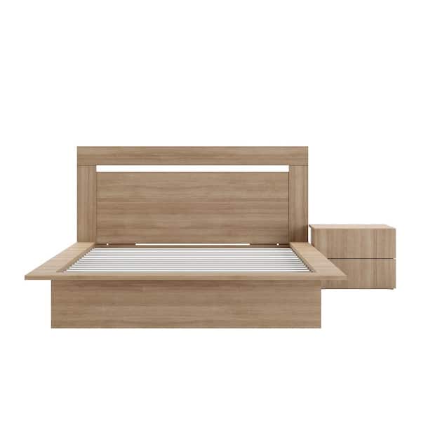Nexera Malibu 3-Piece Brown Oak Queen Size Bedroom Set