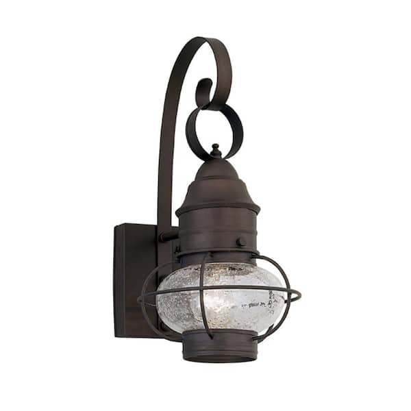 Designers Fountain Nantucket Rustique 1-Light Outdoor Line Voltage Hardwired Porch Light Wall Sconce with No Bulb Included