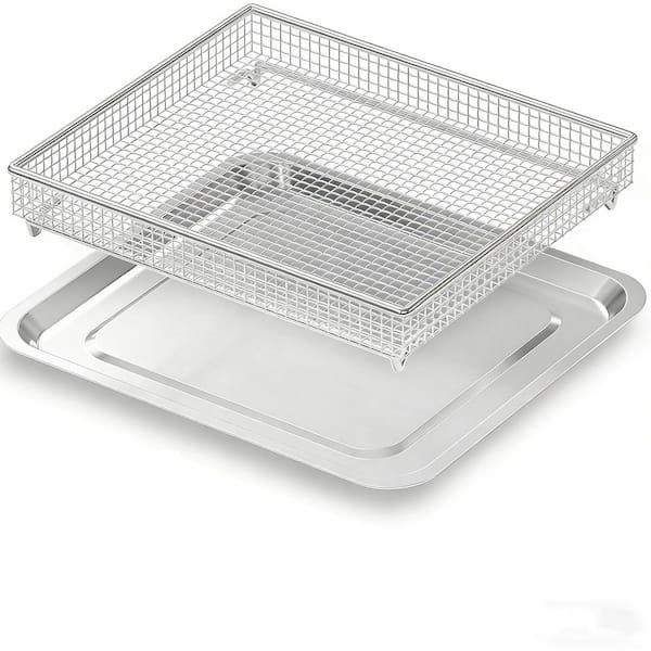 2-Piece Air Fryer Tray Replacement for Cuisinart TOA-60 TOA-65 TOA-70 Toaster Oven Deep Fryer Parts and Accessories Set
