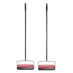 11 in. Manual Triple Brush Floor and Carpet Sweeper in Red (2-Pack)