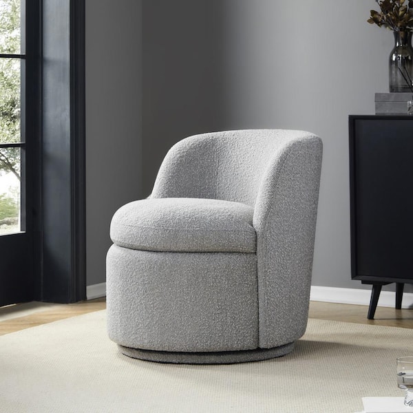 Spruce & Spring Eros Light Gray Fabric Swivel Accent Chairs
