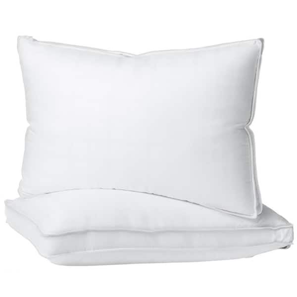 Unbranded 300 Thread Count Egyptian Cotton Down Alternative Hypoallergenic Gusseted Standard/Queen Bed Pillows - Set of 2