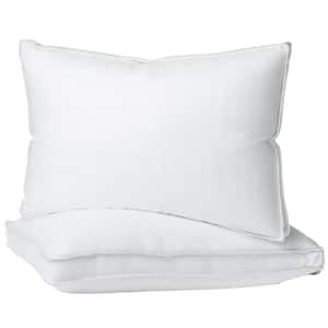 300 Thread Count Egyptian Cotton Down Alternative Hypoallergenic Gusseted Standard/Queen Bed Pillows - Set of 2