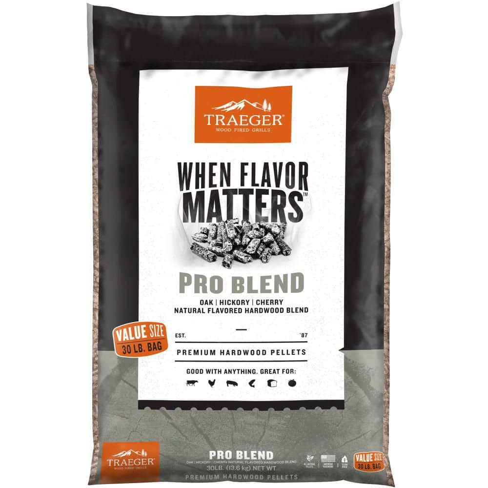 Traeger Pro Blend All-Natural Wood Grilling Pellets, 30 lb. Bag PEL353