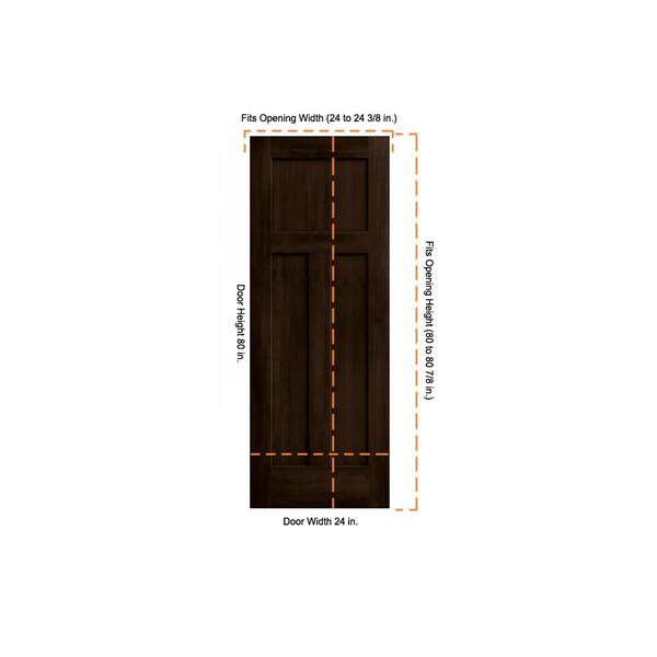 JELD-WEN 24 in. x 80 in. Craftsman Espresso Stain Solid Core
