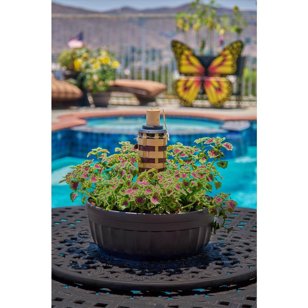 Savannah Large Brown Polyethylene Round Outdoor Planter