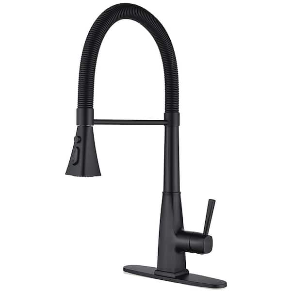 Single-Handle Pull Down Sprayer Kitchen Faucet with 3-Advanced Spray, Pull Out Sprayer in Stainless Steel Matte Black