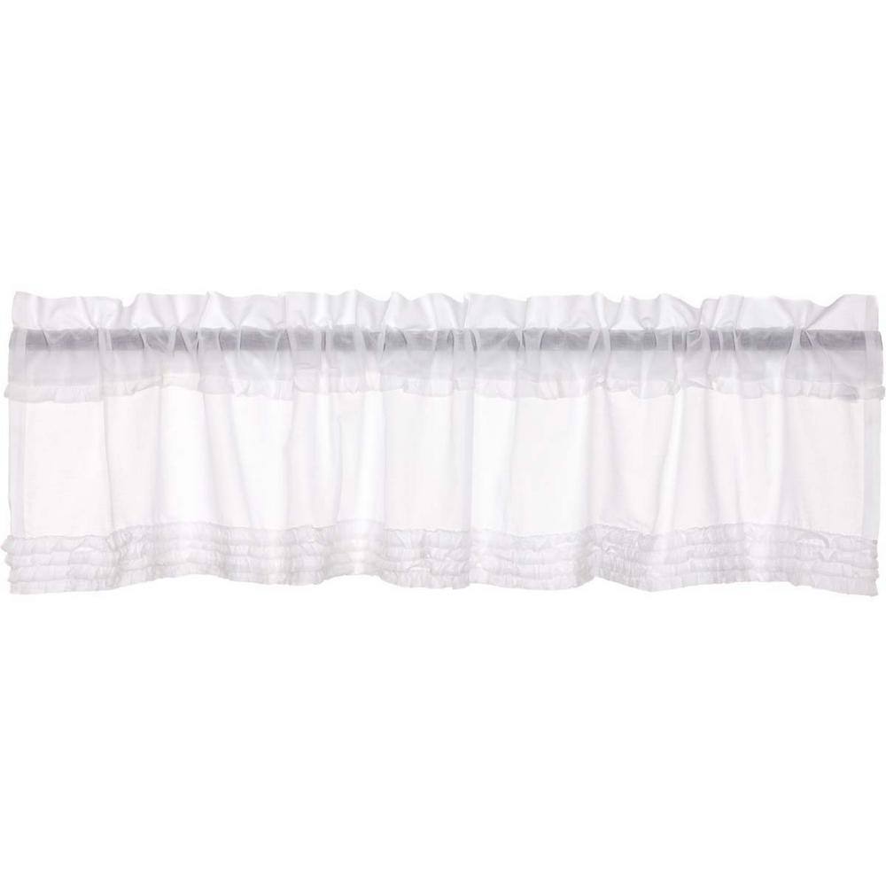 Details about   VHC Brands Farmhouse 16"x72" Valance White Tab Top Creme Kitchen Window Curtains 
