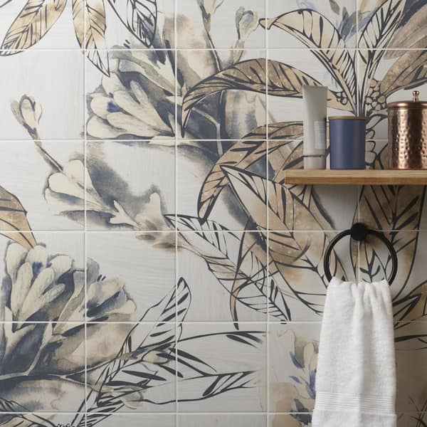 Angela Harris Native Autumn 7.87 in. x 7.87 in. Matte Porcelain Floor and Wall Mural Tile (15.49 sq. ft./Case)