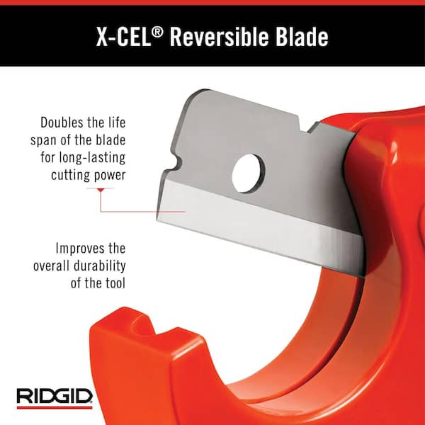 RIDGID 1/8 in. - 1-5/8 in. PC-1250 PEX and Vinyl Tubing Cutting Tool,  Single Stroke Scissor Style Cut with Reversible Blade 23488 - The Home Depot