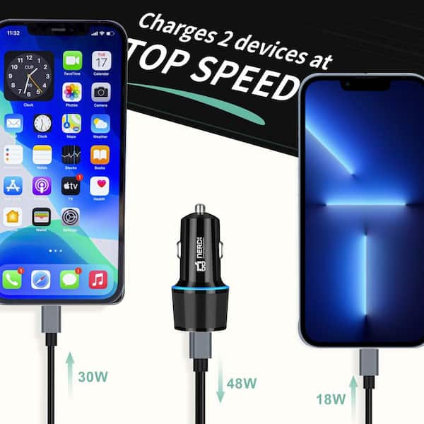 Dual Port USB-C Fast Charger for Cars