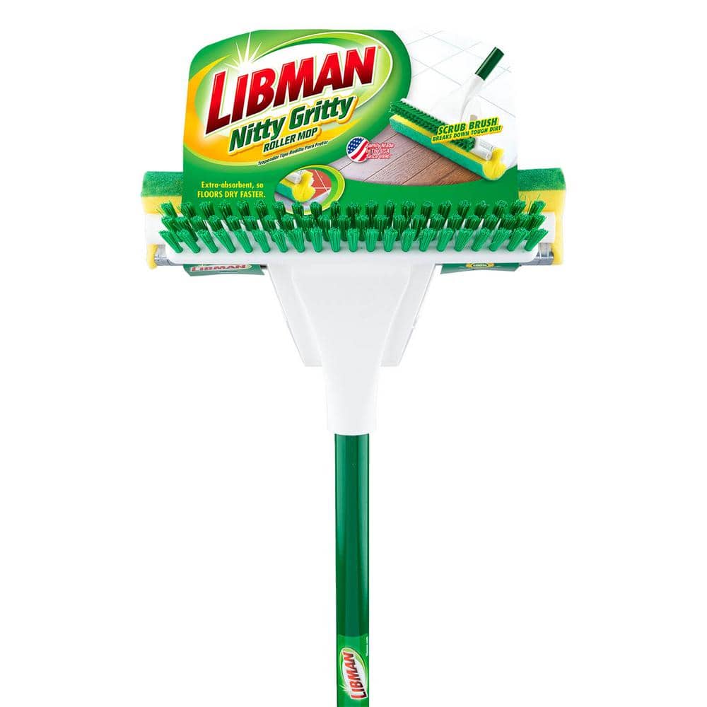 Libman Green and White Nitty Gritty Roller Mop with Scrub Brush