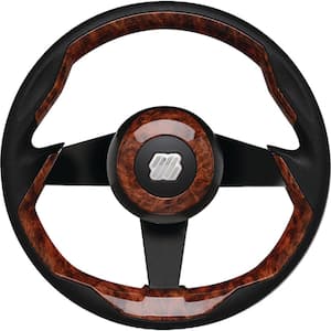 Grimani Steering Wheel, Burlwood With Black Spokes