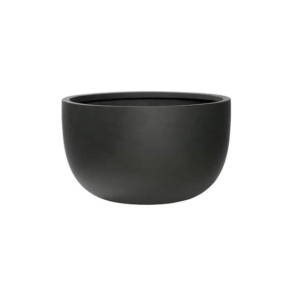 PotteryPots Sunny Medium Sandstone Indoor Outdoor Modern Thin Planter, 13.8 in. Long, Pine Green