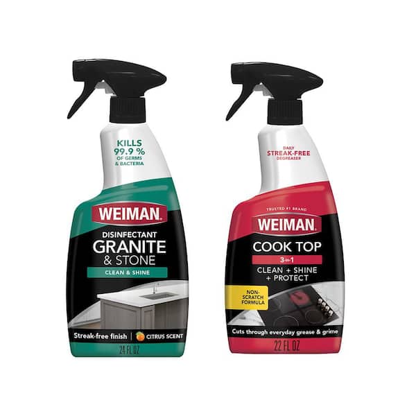 24 oz. Granite and Stone Countertop Cleaner and Polish Spray and 22 oz. Stovetop Cleaner for Daily Use Spray