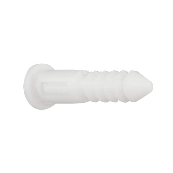 #8-10 x 1 in. White Ribbed Plastic Anchor (100-Piece)