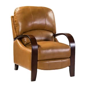 Ernesto Camel Genuine Leather with The Wooden Armrest Recliner