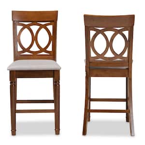 Violet 25 in. Grey and Walnut Pub Stool (Set of 2)