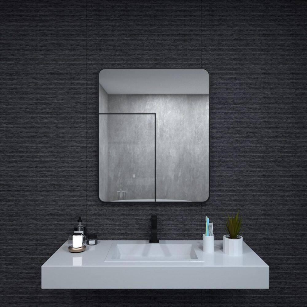 30 in. W x 36 in. H Rectangular Framed Wall Mounted with Tempered Glass Bat