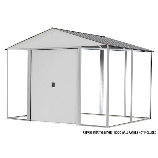 Arrow Ironwood 8 ft. W x 8 ft. D Cream-Finish Galvanized Steel Custom Hybrid Shed Kit