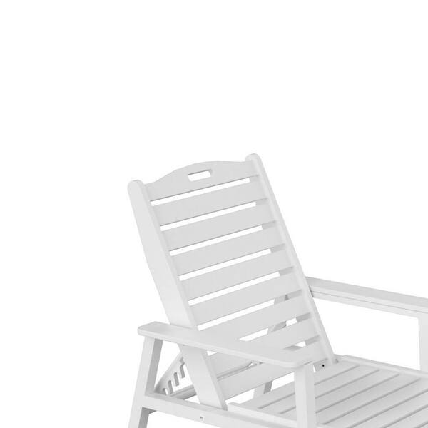 White stackable plastic online stationary chaise lounge chair