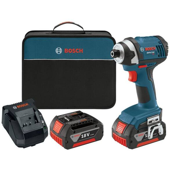 Bosch 18 Volt Lithium-Ion Cordless 1/4 in. Hex Compact Tough Impact Driver with (2) 4.0Ah Batteries