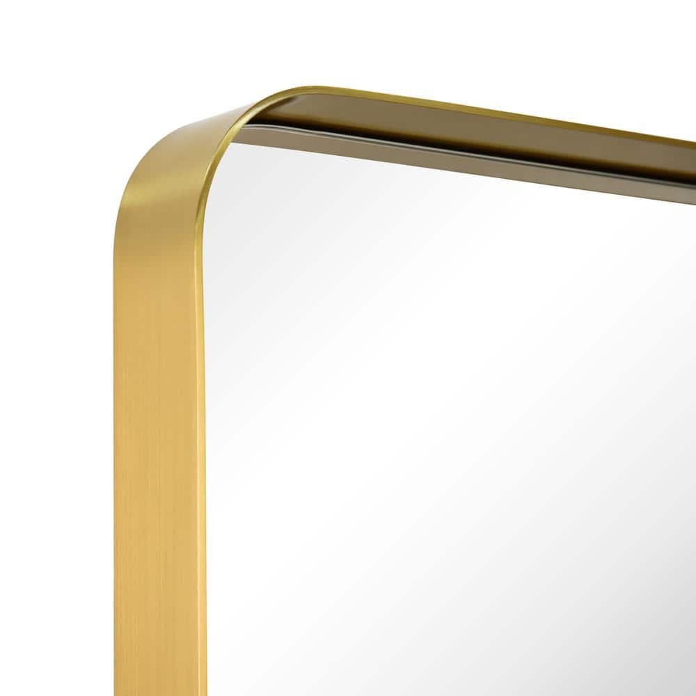 Rectangular Silver and Gold Stainless Steel Wall Mirror, 22" x 30"