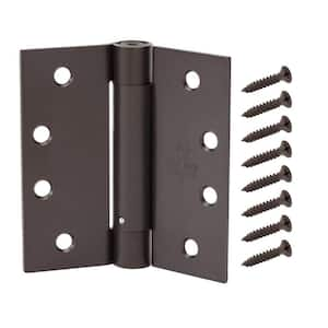 4-1/2 in. Square Radius Matte Black Adjustable Spring Hinge