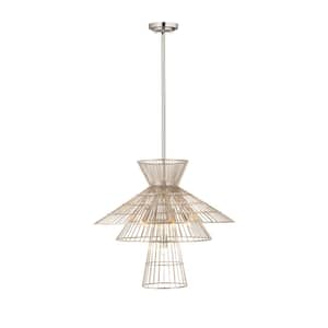 Alito 6-Light Polished Nickel Chandelier with Iron Shade