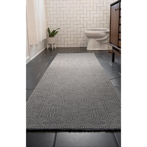 Alma Light Gray 2 ft. x 8 ft. Moroccan Machine Washable Indoor Runner Rug
